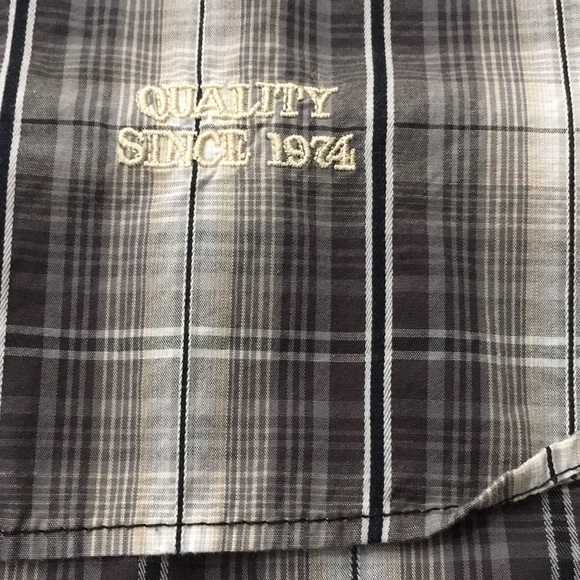 Big Star Western Gray Plaid Pearl Snap Button Down Shirt - Picture 9 of 9